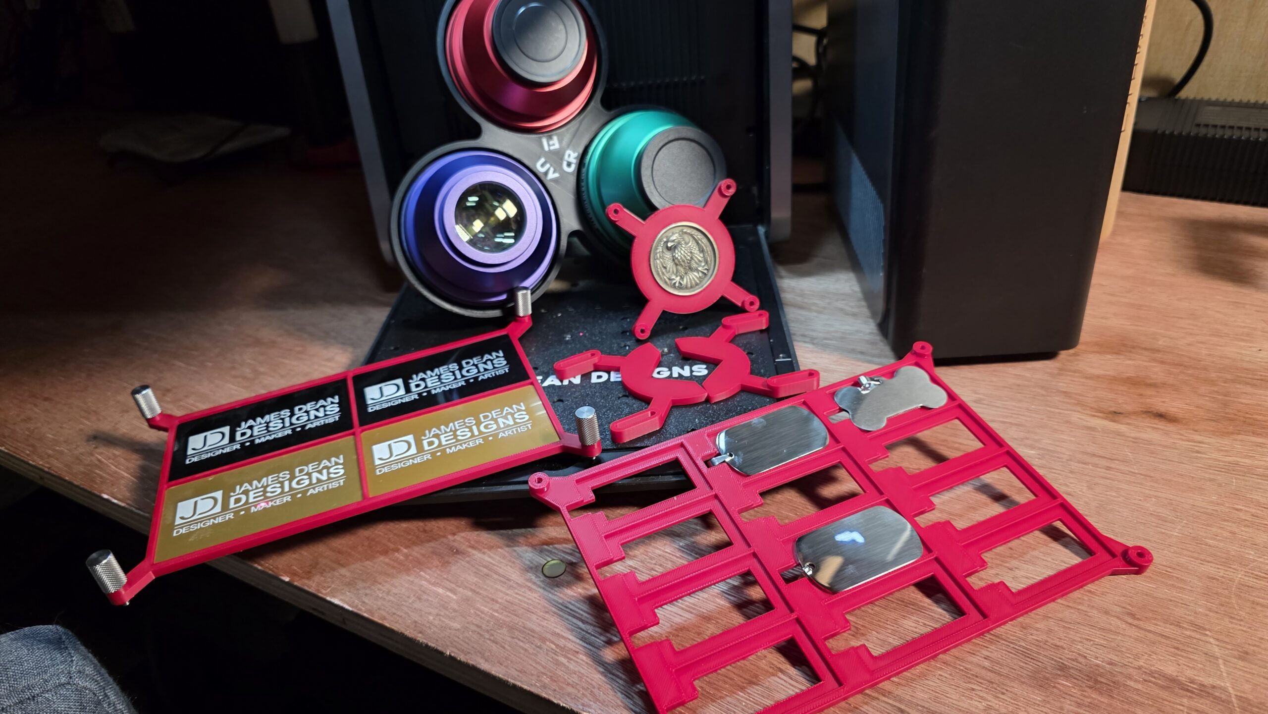 Collection of 3D printable accessories for the WeCreat Lumos Ultra UV and Fiber Laser